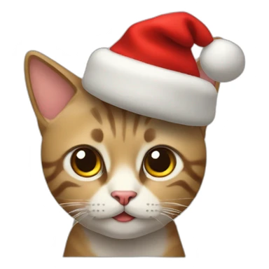 Gato con gorro navideño y paneton sticker