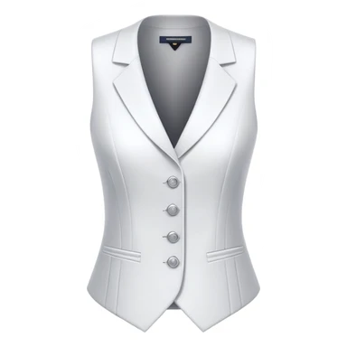 white formal vest for women with 3 white buttons and 2 front pockets sticker