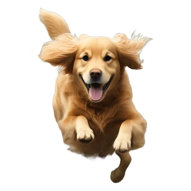 Golden retriever jumping in mud sticker