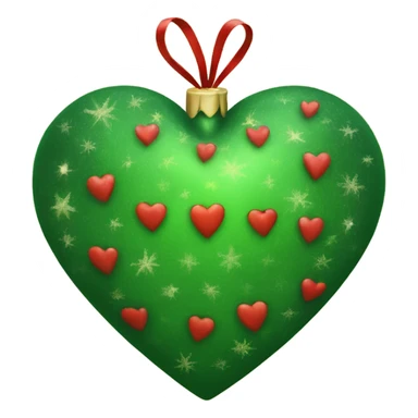 Green and red Christmas heart sticker