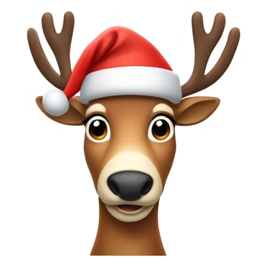 Reindeer with a Santa hat sticker