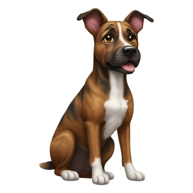 Brindle colored dog sticker
