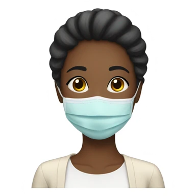 Aesthetic woman with face mask sticker