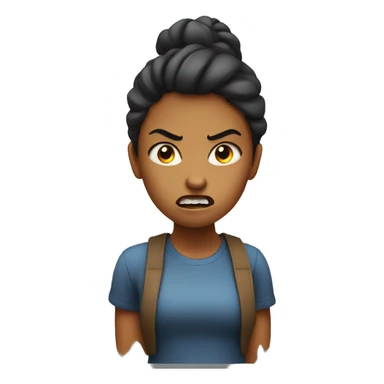 Girl being angry because she wants food sticker