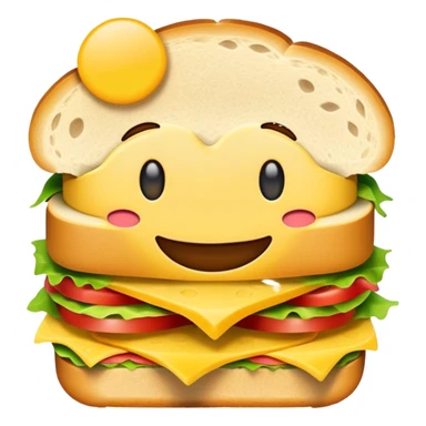 an emogi that thinks about eating a sandwitch sticker