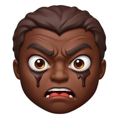 angry homeless black guy with chocolate all over his face  sticker