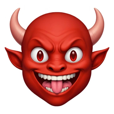 Devil sticking out tongue sticker