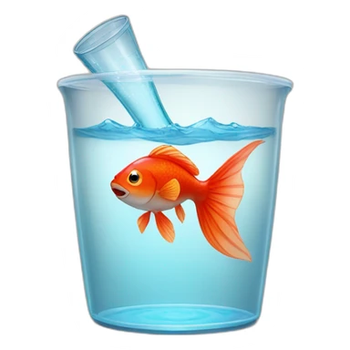 red fish in a transparent champagne bucket sticker