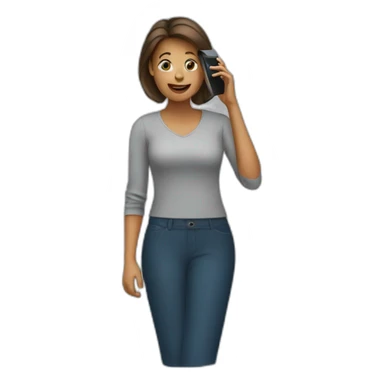 Woman talking on cell phone sticker