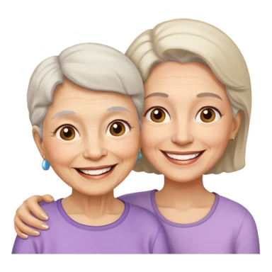 Silueta de anciana e hija sticker