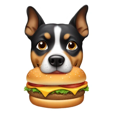 Dog eating burger  sticker