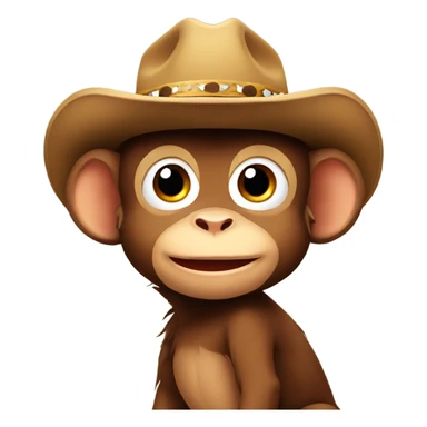 Baby monkey with cowboy hat sticker