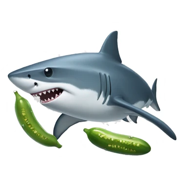 Shark with a pickle  sticker