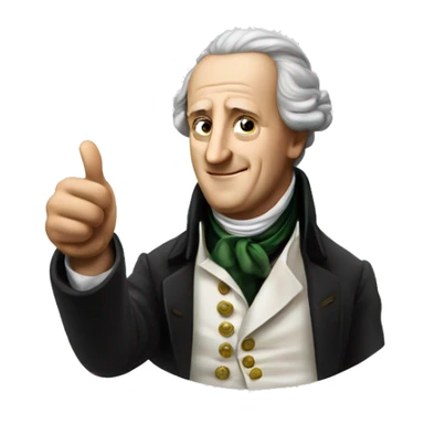 Goethe with thumbs up sticker