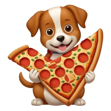 Dog eating pizza sticker