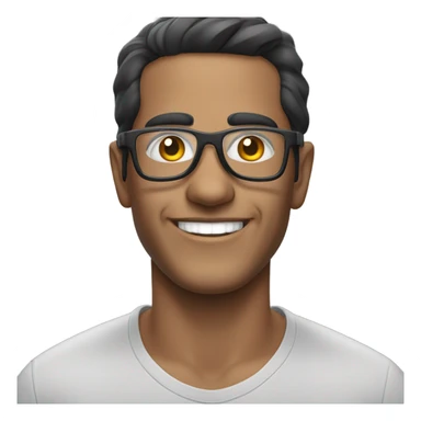 face of latin american man smiling with clear protective glasses sticker