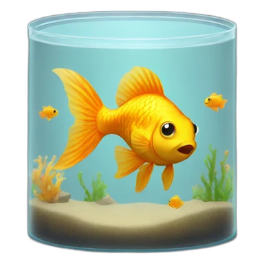 golden fish in aquarium sticker