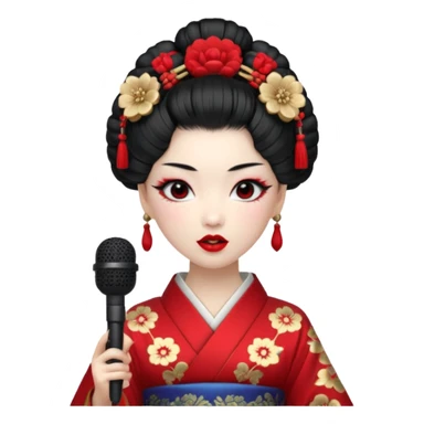geisha singing with micro sticker