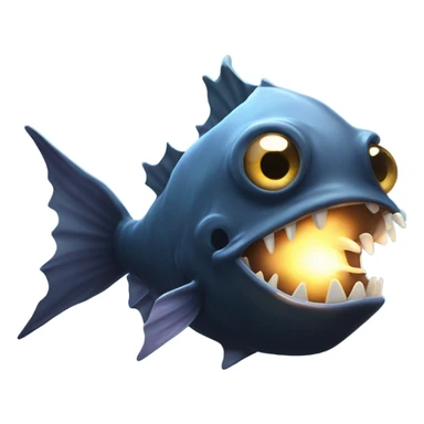 Anglerfish with glowing lure, sharp teeth, and big eyes. sticker