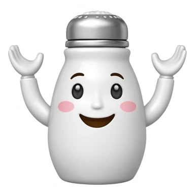 Salt shaker with a face natural has a 2 legs sticker