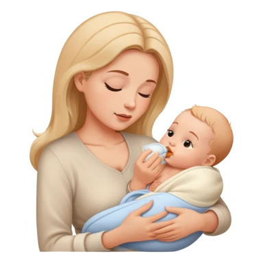 Mother feeding newborn baby, nurturing moment sticker