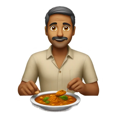 Indian man eating curry sticker