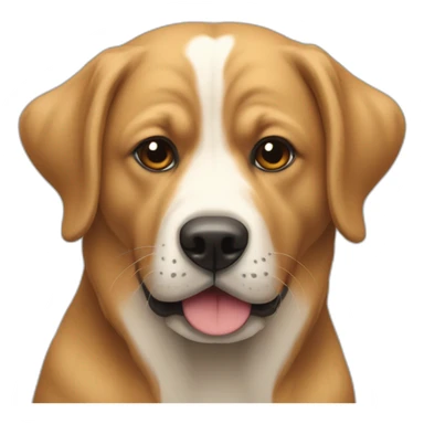 Un chien qui tien un cœur dans sa geule sticker