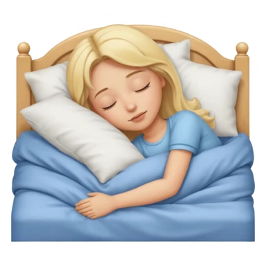 Blonde girl sleep in the bed  sticker