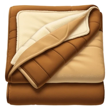 Folded fuzzy cream and brown blanket sticker