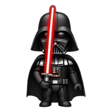dark vador qui tien un sabre laser rouge sticker