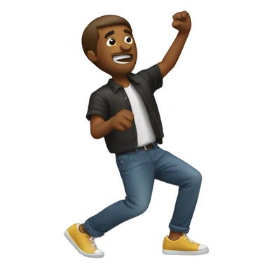 A guy hitting the dab sticker