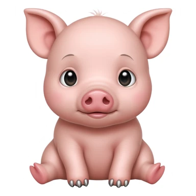 gray baby pig sticker