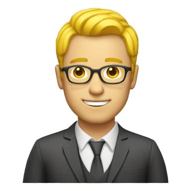 Male teacher with yellow hair sticker