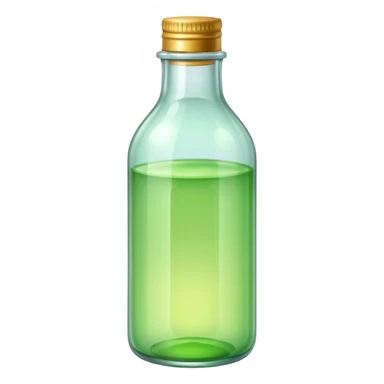a bottle of light green liquid, vibrant, simple, clear sticker