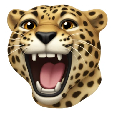 leapord roaring sticker
