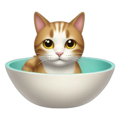 cat in a bowl sticker