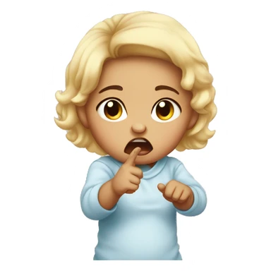 angry baby girl pointing with hand sticker