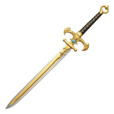 Golden ceremonial sword — engraved handle, decorative sticker