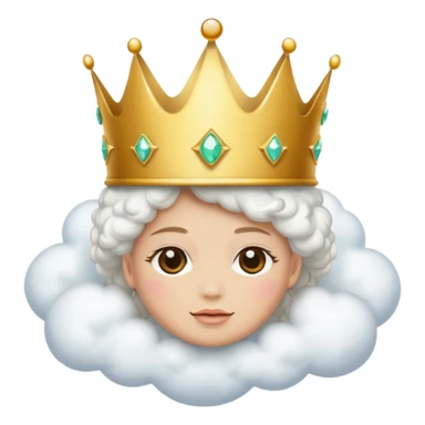 Put this 👑 on top  of 😶‍🌫️ with the face sticker