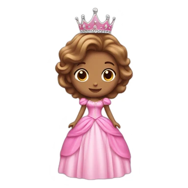 princess with crown and pink princess dress sticker