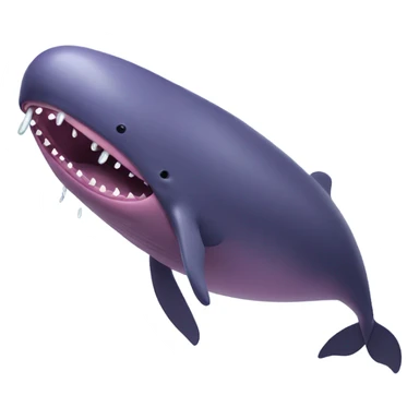 purple sperm whale with open mouth sticker