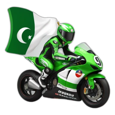 supersport motorcycle guy helmet holding pakistan flag racing motogp sticker