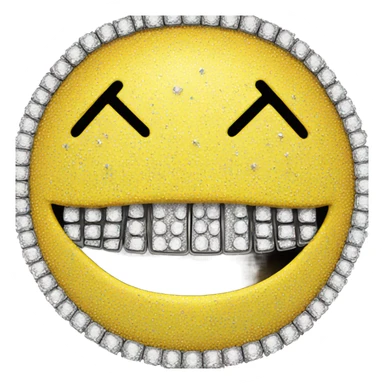 Smiley face with diamond grill sticker