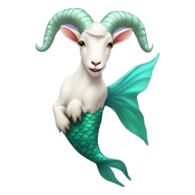 Goat attached to a mermaid fish tail, creature mythology  sticker