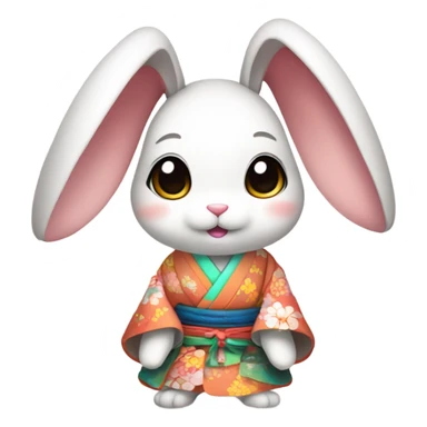 Cute Japanese bunny wearing kimono sticker