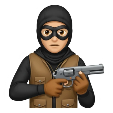 Hoodlum burglar madk and gun with switch and extended clip sticker