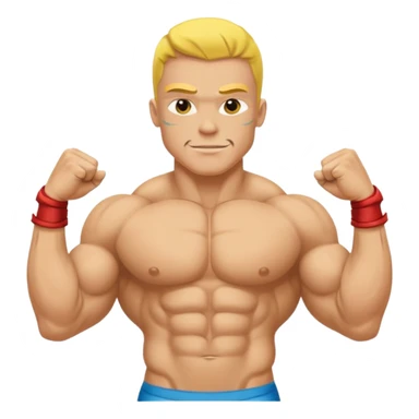 bodybuilder doble biceps possing; complete body; yellow skin; no wrist bands; wearing a speedo sticker