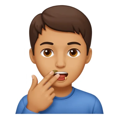 Una cara mordiendose el dedo  sticker