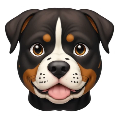 Pitt bull rottweiler white muzzle with black spots sticker