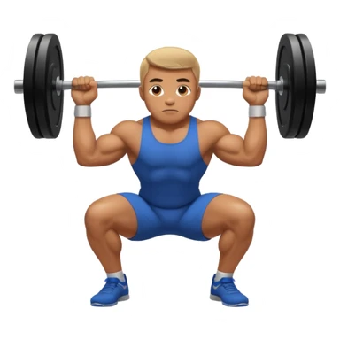 man doing barbell squat sticker